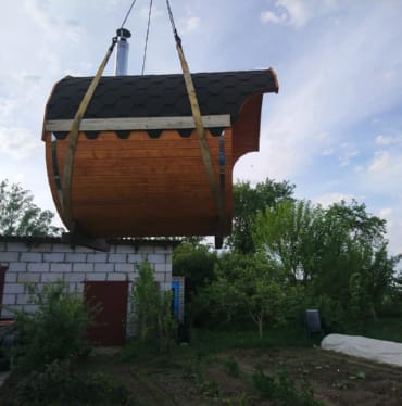 Купить баню бочку № 497 в Рыбинске по цене от 375207 руб. цена в Рыбинске от 375 207 руб.